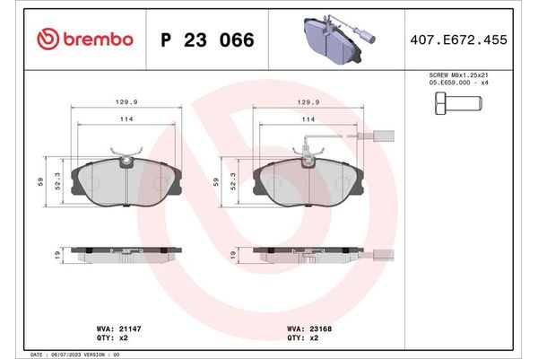 Fren Disk Balata Ön Alfa Romeo Spider (163)(1995->)  BREMBO P 23 066