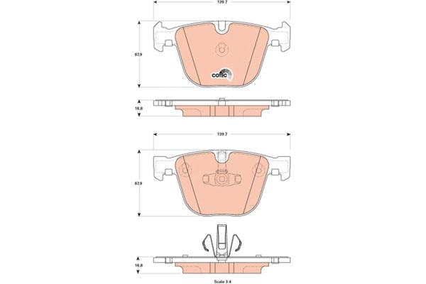 Fren Disk Balata Arka BMW 5 Serisi Gran Turismo (F07)(11.2009->)  TRW GDB1857