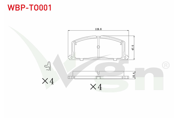 Fren Disk Balata Ön Toyota Carina II (T15)(1984->)  WGN WBP-TO001