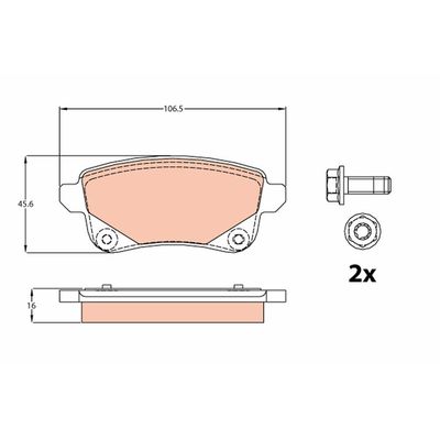 Fren Disk Balata Arka Renault Scenic III (04.2009->)  TRW GDB2082