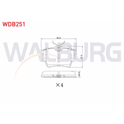 Fren Disk Balata Arka Renault Trafic P.Van (04.2001->)  WALBURG WDB251