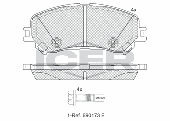 Fren Disk Balata Ön MAHER 39284  410606124R 41 06 061 24R 7711946205