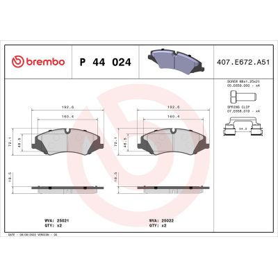 Fren Disk Balata Ön BREMBO P 44 024
