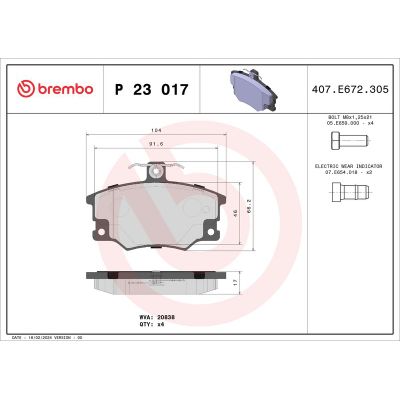 Fren Disk Balata Ön Fiat Tempra (159) 4 Kapı (1990->)  BREMBO P 23 017