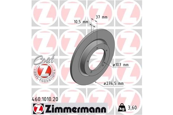 Fren Disk Ayna Ön Sağ ve Sol ZIMMERMANN 460.1010.20