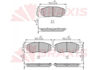 Fren Disk Balata Ön BRAXIS AA0676  58101C5A70 58101-C5A70