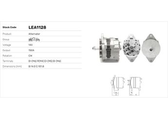 Alternatör  LUCAS ELEKTRIK LEA1128  LEA1128 71370306 R8332 0R8332 1259597