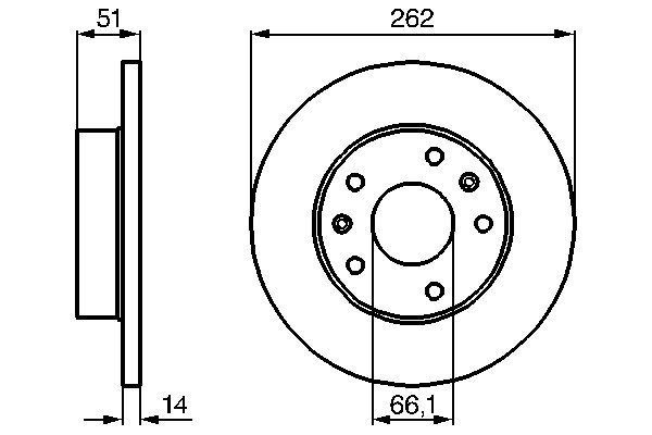 Fren Disk Ayna Ön Sağ ve Sol Land Rover Freelander 1 (LN)(01.1998->)  BOSCH 0 986 478 991