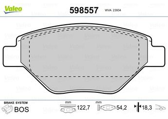 Fren Disk Balata Ön VALEO 598557  7701207673 410609192R 8671016189 86 71 016 189