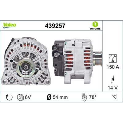 Alternatör  Fiat Ducato Kamyonet Çift Kabin (03.2002->)  VALEO 439257