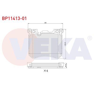 Fren Disk Balata Ön BMW X6 M Serisi (E71)(2009->)  VEKA BP11413-01