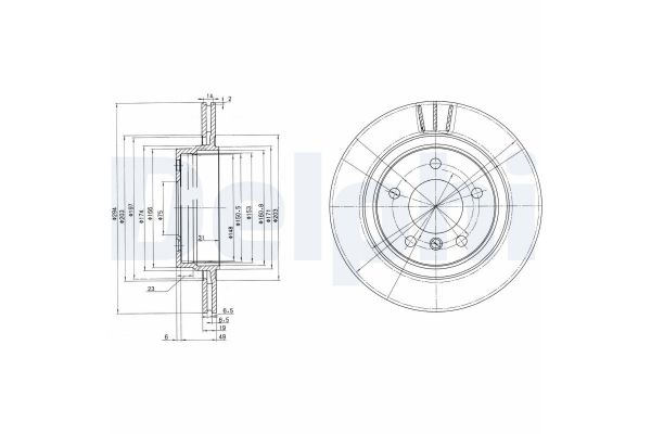 Fren Disk Ayna Arka Sağ ve Sol BMW 3 Serisi Sedan (E46)(1998->)  DELPHI BG3530C