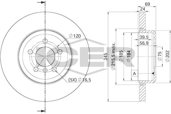 Fren Disk Ayna Arka Sağ ve Sol AP B2082VR