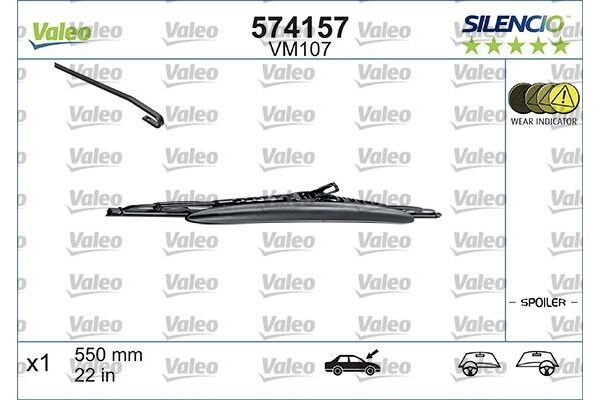 Silecek Süpürgesi Ön  550 mm - 22 inç Mercedes ML -Serisi (BM 163)(09.1997->)  VALEO 574157