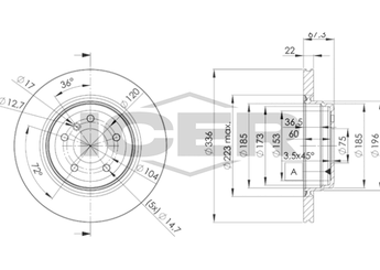 Fren Disk Ayna Arka Sağ ve Sol FRENBU 52878  34216855004 34216764655 34 21 6 764 655 34 21 6 855 004