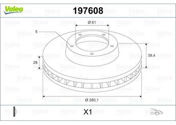 Fren Disk Ayna Ön Sağ ve Sol VALEO 197608  5273141AA 197608 5273 141AA 5273141AB