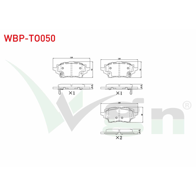 Fren Disk Balata Arka Toyota Yaris (XP21)(2020->)  WGN WBP-TO050