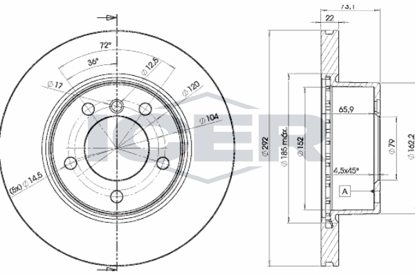 Fren Disk Ayna Ön Sağ ve Sol BMW 3 Serisi Sedan (E90)(2004->)  AYD 50295