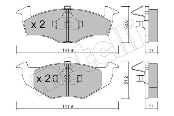 Fren Disk Balata Ön Volkswagen Fox (5Z1)(04.2005->2011)  METELLI 22-0206-0