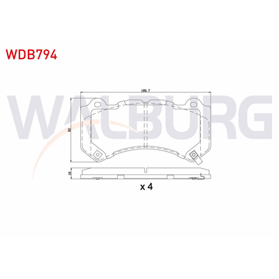 Fren Disk Balata Ön Jeep Grand Cherokee (WK)(2010->)  WALBURG WDB794