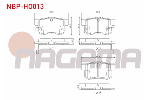 Fren Disk Balata Arka Honda Civic Sedan (FD)(04.2006->)  NAGAMA NBP-HO013