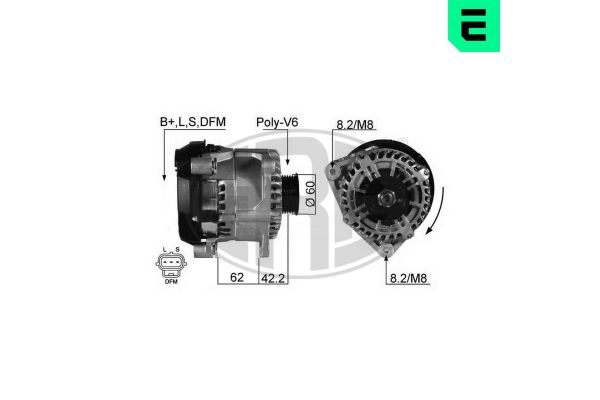Alternatör  Ford Tourneo Connect (TC7)(2002->)  ERA 210365A