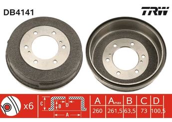 Kampana Arka Sağ veya Sol TRW DB4141  4320608G11 43206VG300 43206VM00B 43206-08G11 43206-VG300- 43206-VM00B-