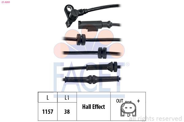 Abs Sensörü Ön Sağ veya Sol Fiat Ducato P.Van 28 (04.2010->)  FACET 21.0201