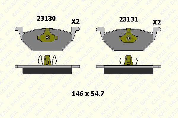 Fren Disk Balata Ön Volkswagen up! (122/BL2)(05.2016->2019)  KALE BALATA 23130 197 05