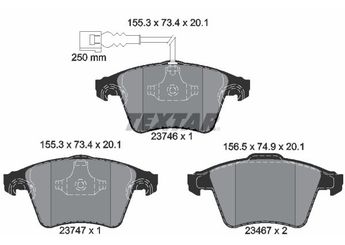 Fren Disk Balata Ön TEXTAR 2374602  7H0698151 7H0698151B 7H0698151D 7H0698151F JZW698151Q