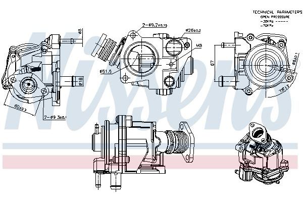 Egr Valfi  Peugeot Boxer (330/333/335/435) P.Van (H2) Aks:3450mm (2007->)  NISSENS 98424