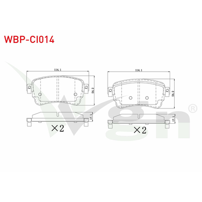 Fren Disk Balata Arka Citroen Jumpy P.Van (05.2016->)  WGN WBP-CI014
