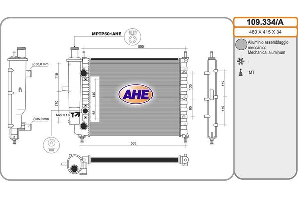 Su Radyatörü  Fiat Marea (185) 4 Kapı (1996->)  MADE IN TAIWAN 164000T371