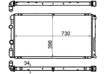 Su Radyatörü  MAHLE CR 204 000S  8743665 9198674 2140000QAH 2140000QAJ 2140000QAL 9161437 09161437 09198674 4501137 4502435 R1650001 7701043693 7701046210 45 01 137 45 02 435