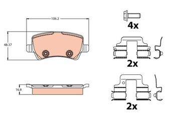 Fren Disk Balata Arka TRW GDB2125  6G912M008FD 30794554 LR027129 31317483