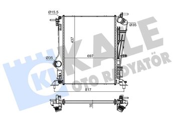 Su Radyatörü  KALE 0505181AB  505181AB 214100358R 214102845R