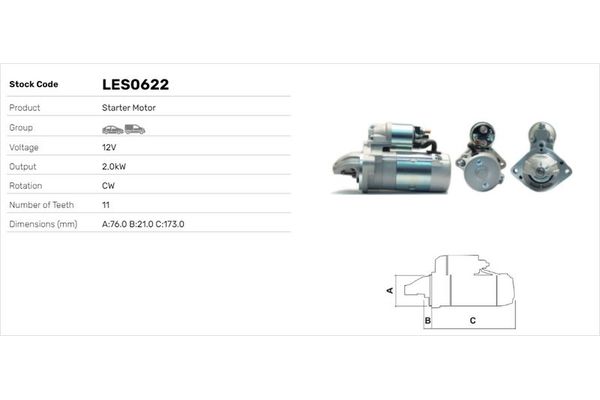 Marş Dinamosu  LUCAS ELEKTRIK LES0622