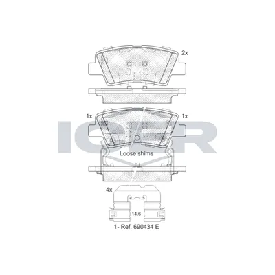 Fren Disk Balata Arka Hyundai i20 (BC3)(08.2020->)  AYD 60808A
