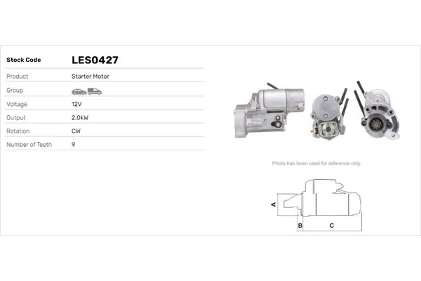 Marş Dinamosu  Land Rover Freelander 2 (LN)(01.2007->)  LUCAS ELEKTRIK LES0427