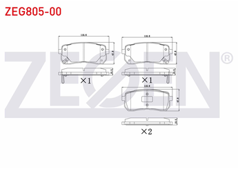 Fren Disk Balata Arka ZEGEN ZEG805-00   583023JA00 583023JA50 583024HA50 583023JA51 583024HA00 S58302C5A00 583024DA00 583024DE00 58302A9A00 58302A9A10 58302C5A00 58302C5A01