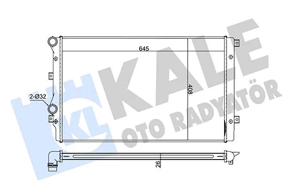 Su Radyatörü  Volkswagen Caddy (2K)(02.2004->2010)  KALE 353500