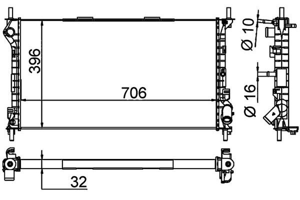 Su Radyatörü  Ford Tourneo Connect (TC7)(2002->)  MAHLE CR 1196 000P