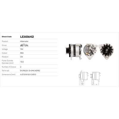 Alternatör  LUCAS ELEKTRIK LEA0642