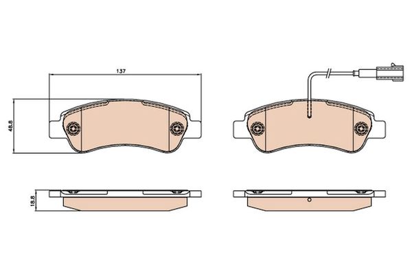 Fren Disk Balata Arka Fiat Ducato Kamyonet 30 (290)(04.2014->)  TRW GDB2068