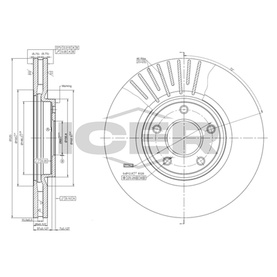 Fren Disk Ayna Ön Sağ ve Sol Renault Koleos (03.2008->)  NAGAMA NBD-NI013