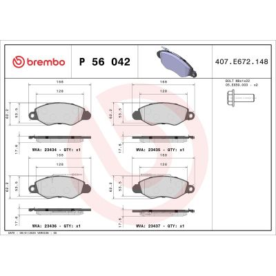 Fren Disk Balata Ön BREMBO P 56 042