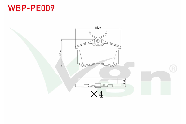 Fren Disk Balata Arka Volkswagen T-Cross (D31)(11.2023->)  WGN WBP-PE009
