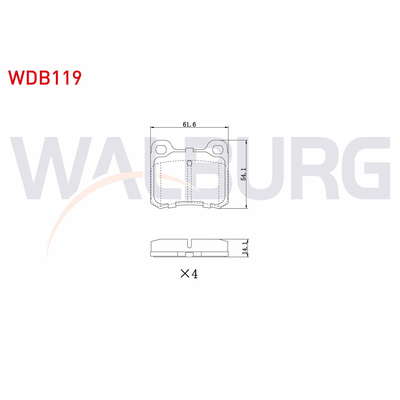 Fren Disk Balata Arka WALBURG WDB119