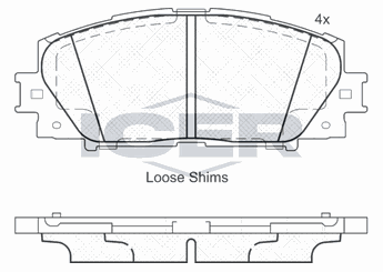 Fren Disk Balata Ön OTOZONE FDO9166-R  44650W141 04465-0W141 44650W140 04465-0W140 446547060 04465-47060 446547070 04465-47070 446547080 04465-47080 446547090 04465-47090 446547100 04465-47100 446552320 04465-52320 4465B1350 04465-B1350