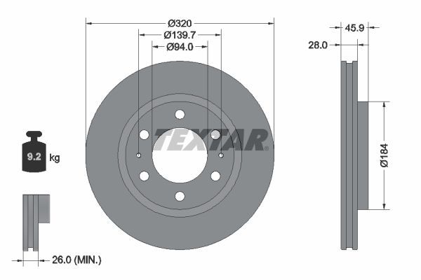 Fren Disk Ayna Ön Sağ ve Sol Mitsubishi L200 (KL0/KJ0)(2019->)  RECOVER 5993